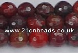 CBD378 15.5 inches 10mm faceted round poppy jasper beads