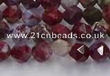 CBD383 15.5 inches 6mm faceted nuggets brecciated jasper beads