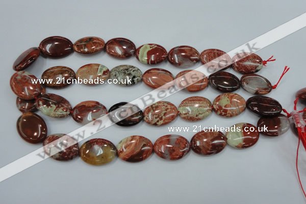 CBD42 15.5 inches 18*25mm oval brecciated jasper gemstone beads