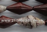 CBD69 15.5 inches 15*30mm bicone brecciated jasper gemstone beads