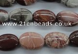 CBD72 15.5 inches 13*18mm oval brecciated jasper gemstone beads