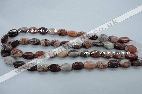 CBD72 15.5 inches 13*18mm oval brecciated jasper gemstone beads