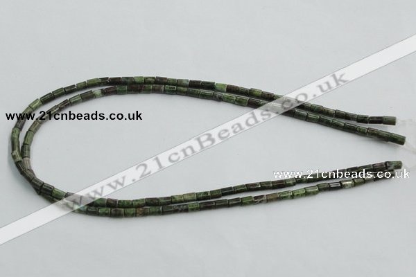 CBG07 15.5 inches 4*6mm cylinder bronze green gemstone beads