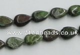 CBG08 15.5 inches 8*12mm flat teardrop bronze green gemstone beads