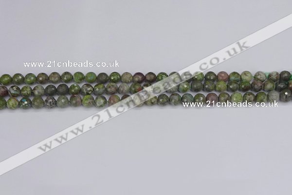 CBG100 15.5 inches 4mm faceted round bronze green gemstone beads