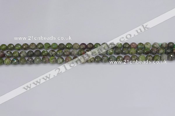 CBG100 15.5 inches 4mm faceted round bronze green gemstone beads