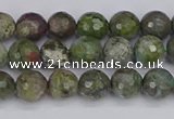 CBG101 15.5 inches 6mm faceted round bronze green gemstone beads