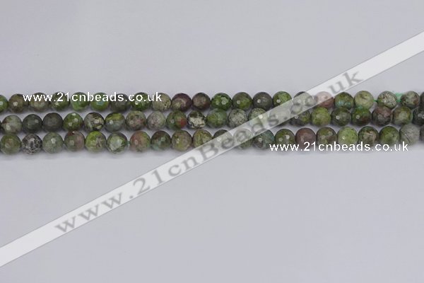 CBG101 15.5 inches 6mm faceted round bronze green gemstone beads