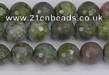 CBG102 15.5 inches 8mm faceted round bronze green gemstone beads