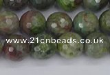 CBG103 15.5 inches 10mm faceted round bronze green gemstone beads