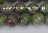 CBG104 15.5 inches 12mm faceted round bronze green gemstone beads