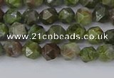 CBG108 15.5 inches 6mm faceted nuggets bronze green gemstone beads