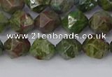 CBG109 15.5 inches 8mm faceted nuggets bronze green gemstone beads