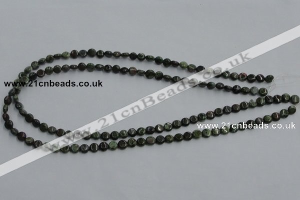 CBG11 15.5 inches 6mm flat round bronze green gemstone beads