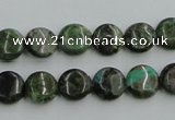 CBG14 15.5 inches 10mm flat round bronze green gemstone beads