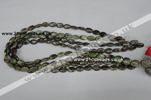 CBG27 15.5 inches 8*12mm oval bronze green gemstone beads