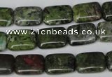 CBG45 15.5 inches 10*14mm rectangle bronze green gemstone beads