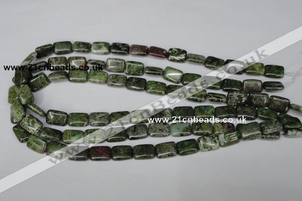 CBG45 15.5 inches 10*14mm rectangle bronze green gemstone beads