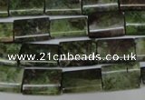 CBG50 15.5 inches 10*14mm flat tube bronze green gemstone beads