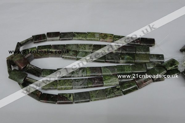 CBG52 15.5 inches 13*18mm flat tube bronze green gemstone beads