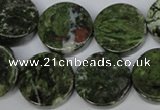 CBG63 15.5 inches 22mm coin bronze green gemstone beads