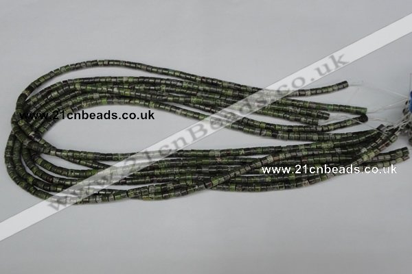 CBG74 15.5 inches 3*4mm heishi bronze green gemstone beads