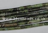 CBG75 15.5 inches 4*14mm tube bronze green gemstone beads