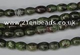 CBG78 15.5 inches 6*7mm rice bronze green gemstone beads