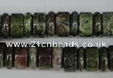 CBG80 15.5 inches 5*14mm & 7*14mm rondelle bronze green gemstone beads