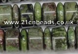 CBG82 15.5 inches 6*18mm & 11*18mm rondelle bronze green gemstone beads