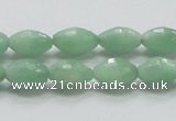 CBJ14 15.5 inches 8*12mm faceted rice jade beads wholesale