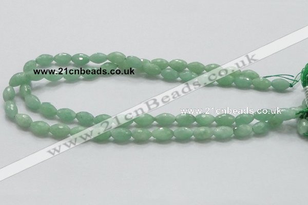 CBJ14 15.5 inches 8*12mm faceted rice jade beads wholesale