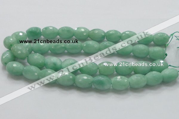 CBJ18 15.5 inches 15*20mm faceted rice jade beads wholesale