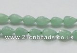 CBJ19 15.5 inches 6*10mm faceted teardrop jade beads wholesale