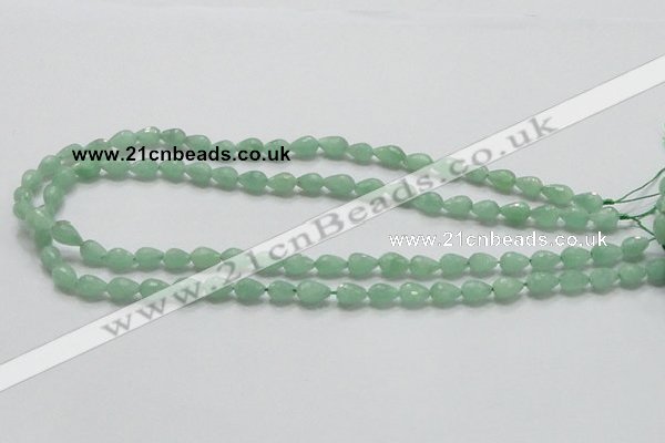 CBJ19 15.5 inches 6*10mm faceted teardrop jade beads wholesale