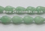 CBJ20 15.5 inches 8*12mm faceted teardrop jade beads wholesale