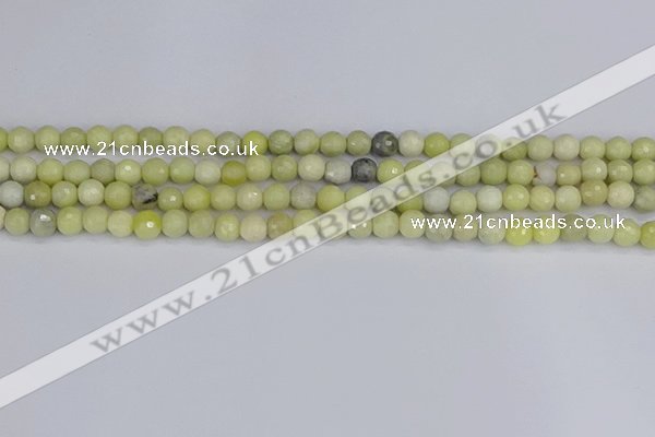 CBJ210 15.5 inches 4mm faceted round Australia butter jade beads