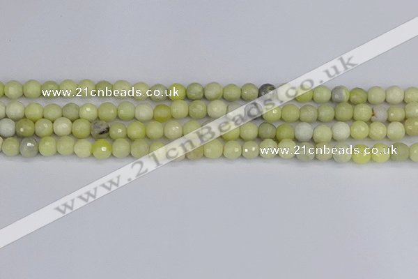 CBJ211 15.5 inches 6mm faceted round Australia butter jade beads