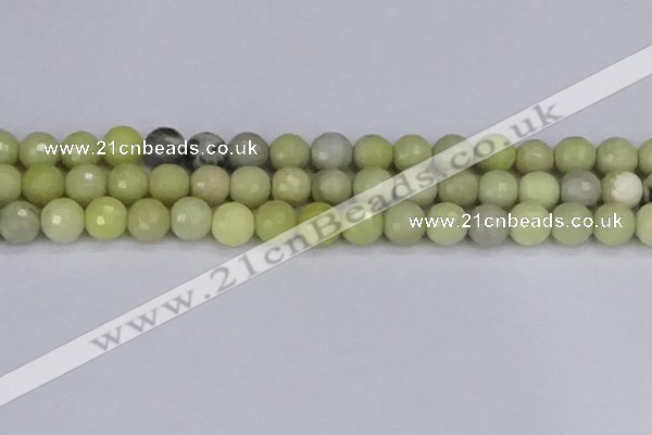 CBJ212 15.5 inches 8mm faceted round Australia butter jade beads