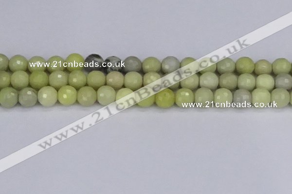 CBJ213 15.5 inches 10mm faceted round Australia butter jade beads