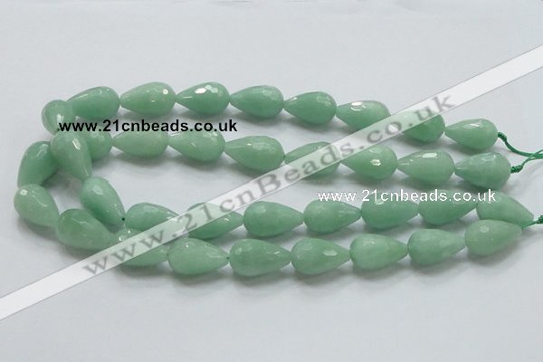 CBJ23 15.5 inches 13*22mm faceted teardrop jade beads wholesale