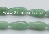 CBJ25 15.5 inches 8*20mm faceted teardrop jade beads wholesale