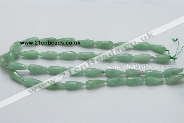 CBJ25 15.5 inches 8*20mm faceted teardrop jade beads wholesale