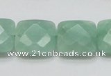 CBJ34 15.5 inches 20*20mm faceted square jade beads wholesale