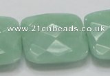 CBJ35 15.5 inches 30*30mm faceted square jade beads wholesale