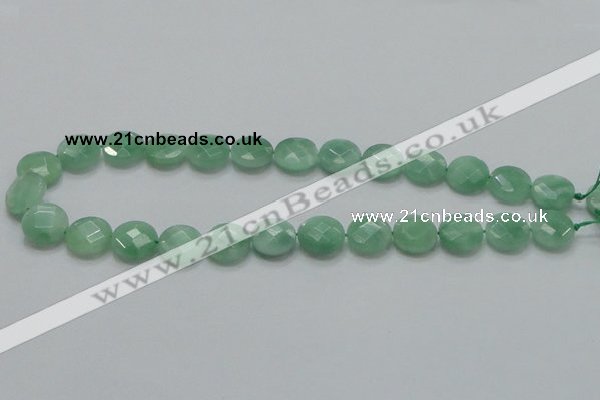 CBJ37 15.5 inches 15mm faceted flat round jade beads wholesale