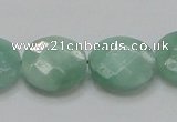 CBJ38 15.5 inches 20mm faceted flat round jade beads wholesale