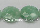 CBJ39 15.5 inches 25mm faceted flat round jade beads wholesale