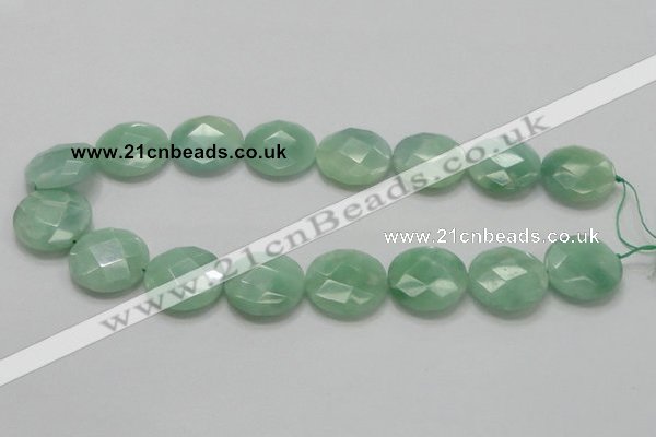 CBJ39 15.5 inches 25mm faceted flat round jade beads wholesale