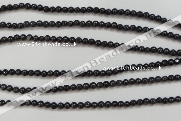 CBJ501 15.5 inches 4mm round black jade beads wholesale